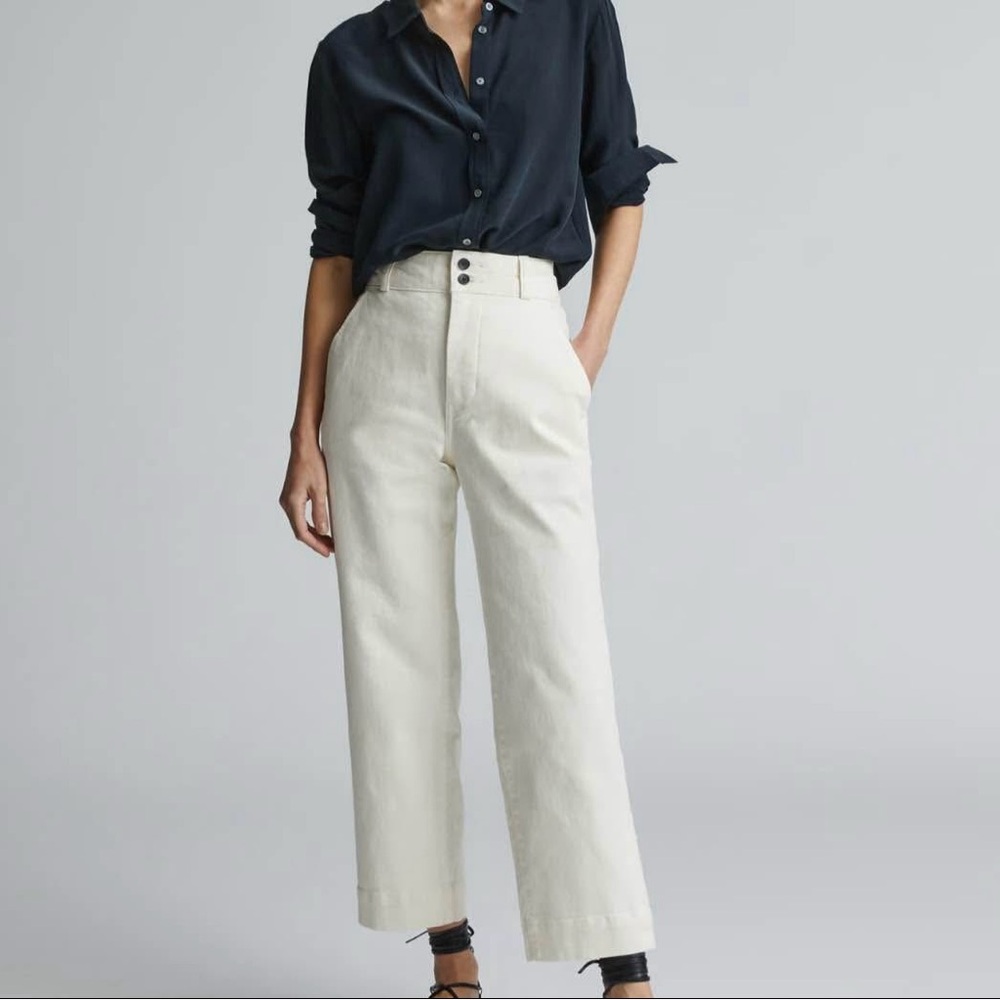 Everlane Cream straight leg pants